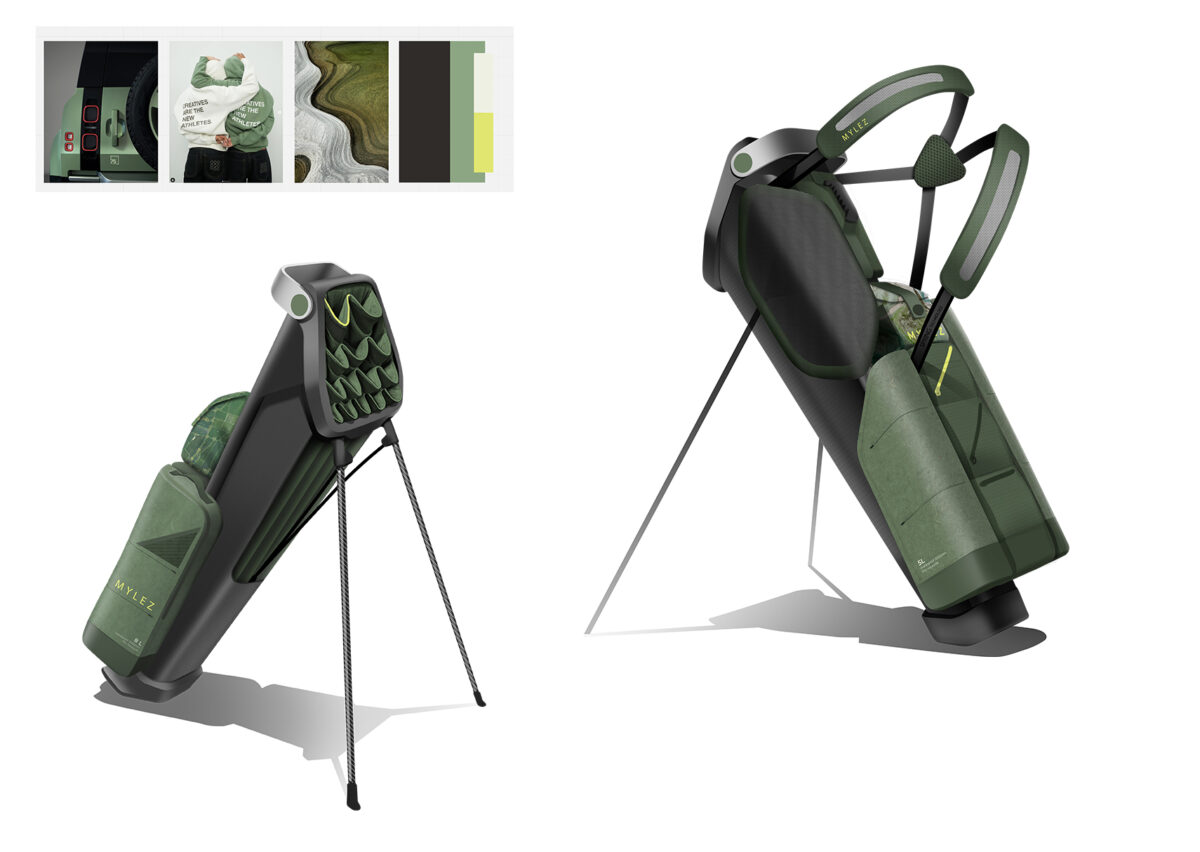 MYLEZ Explorer stand bag sketch with CMF exploration